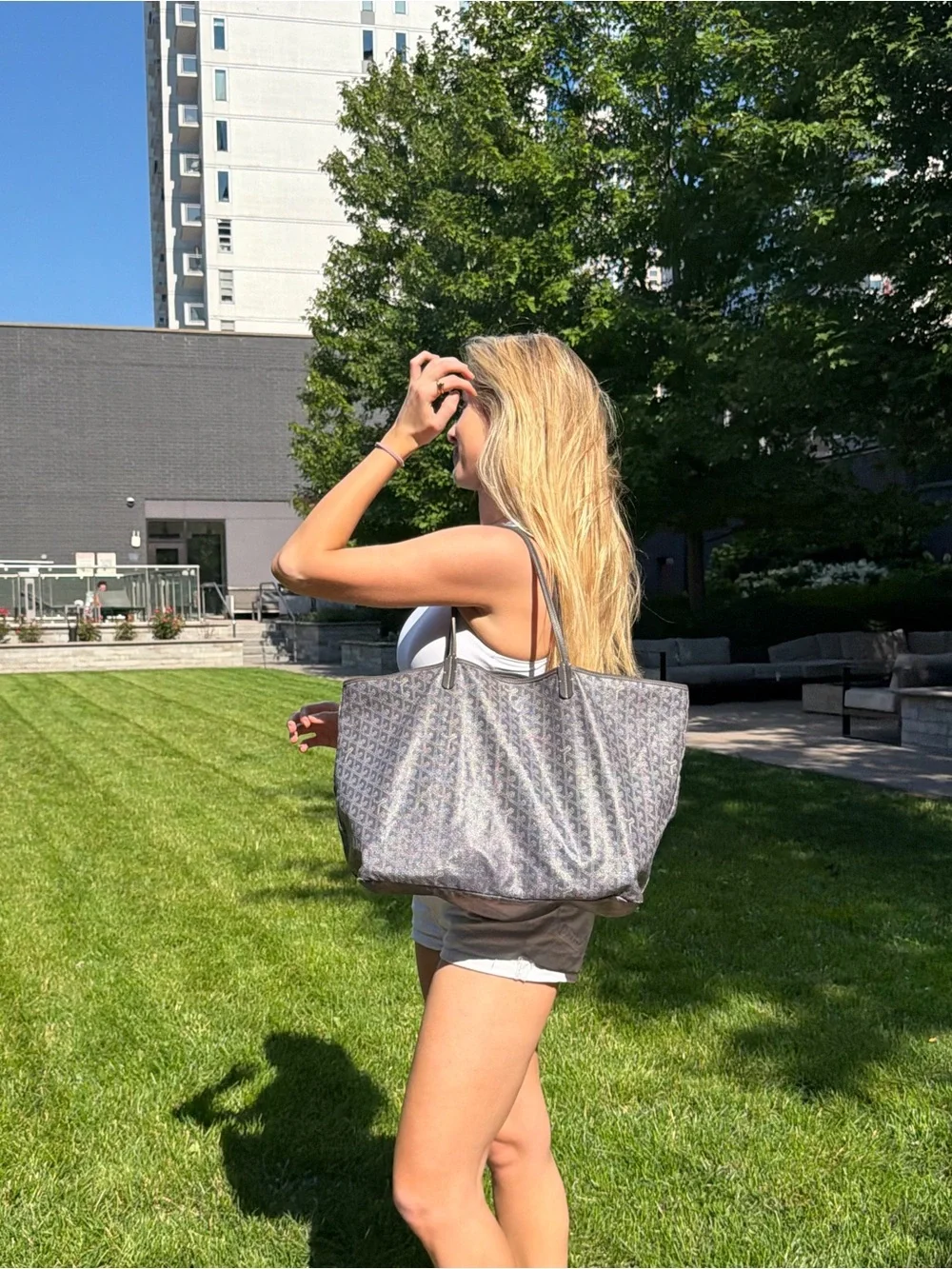 Authentic Goyard St. Louis GM Tote Grey